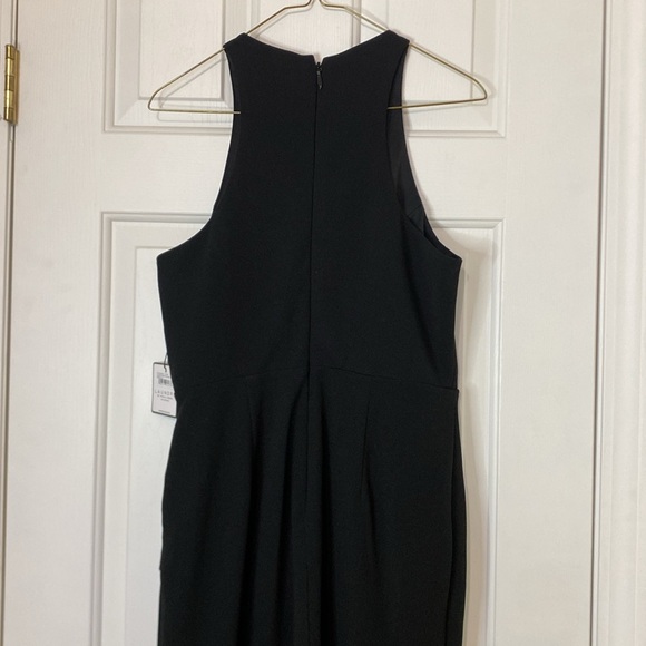 🎅🏼 Bnwt Laundry by Shelli Segal fitted pleated high neck midi black dress - Picture 4 of 10